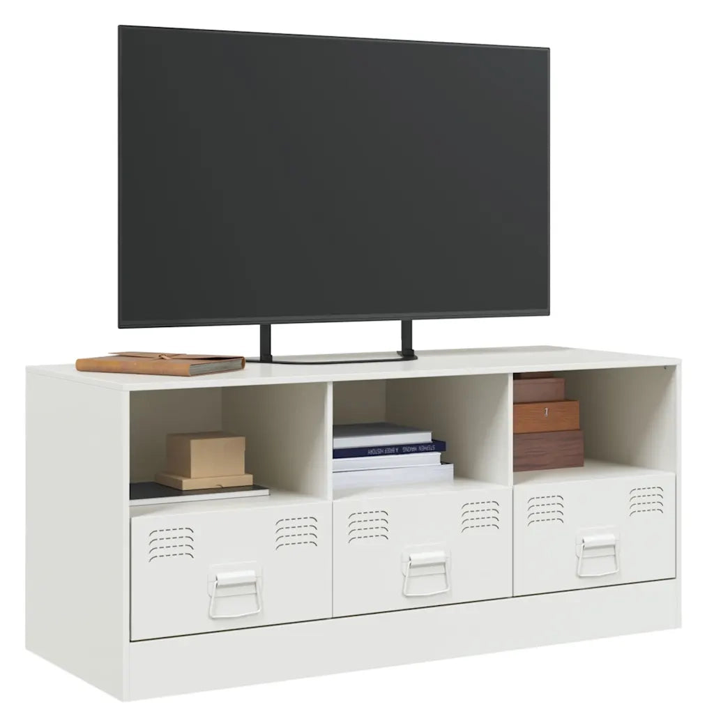 Mobile Porta TV Bianco 99x39x44 cm in Acciaio 841738