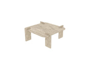 Tavolino in legno "Woog" 90 x 90 x 35 cm - Travertino