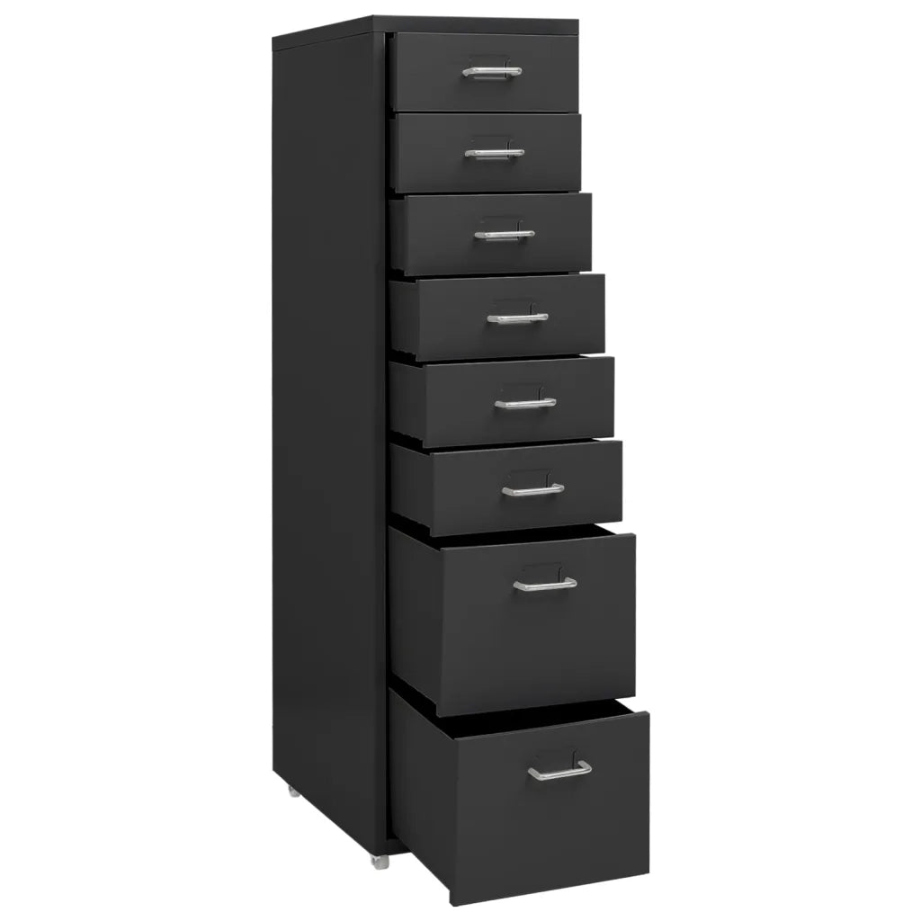 Schedario Mobile Antracite 28x41x109 cm in Metallo 335923