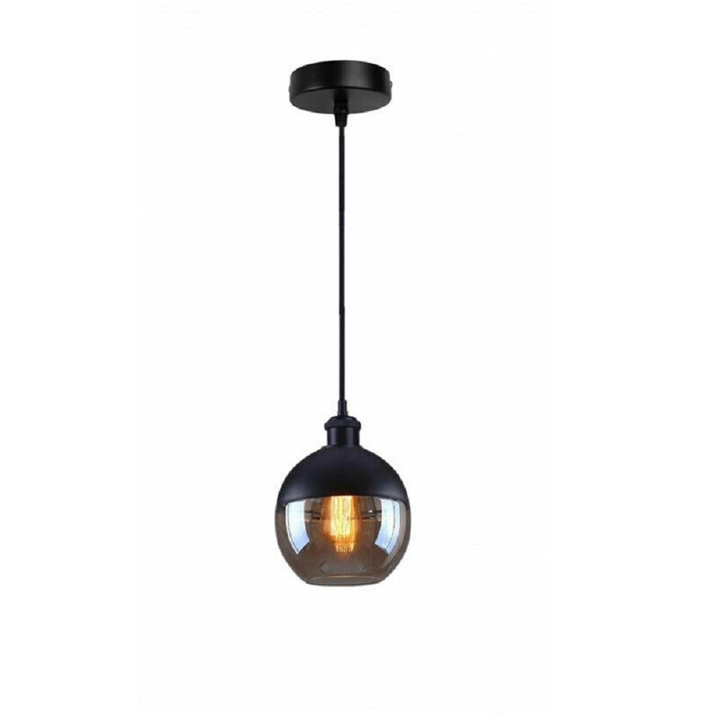 Trade Shop - Lampadario A Sospensione Vintage Da Soffitto Attacco E27 Effetto Ambrato Lp-12n -