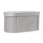 Set di 2 Pouf Contenitore Ovale in Velluto Plissettato - HARRIS