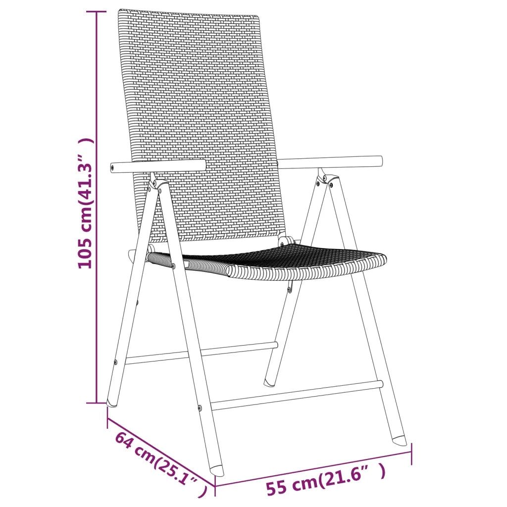 Set da Pranzo da Giardino 5 pz Nero 3099114
