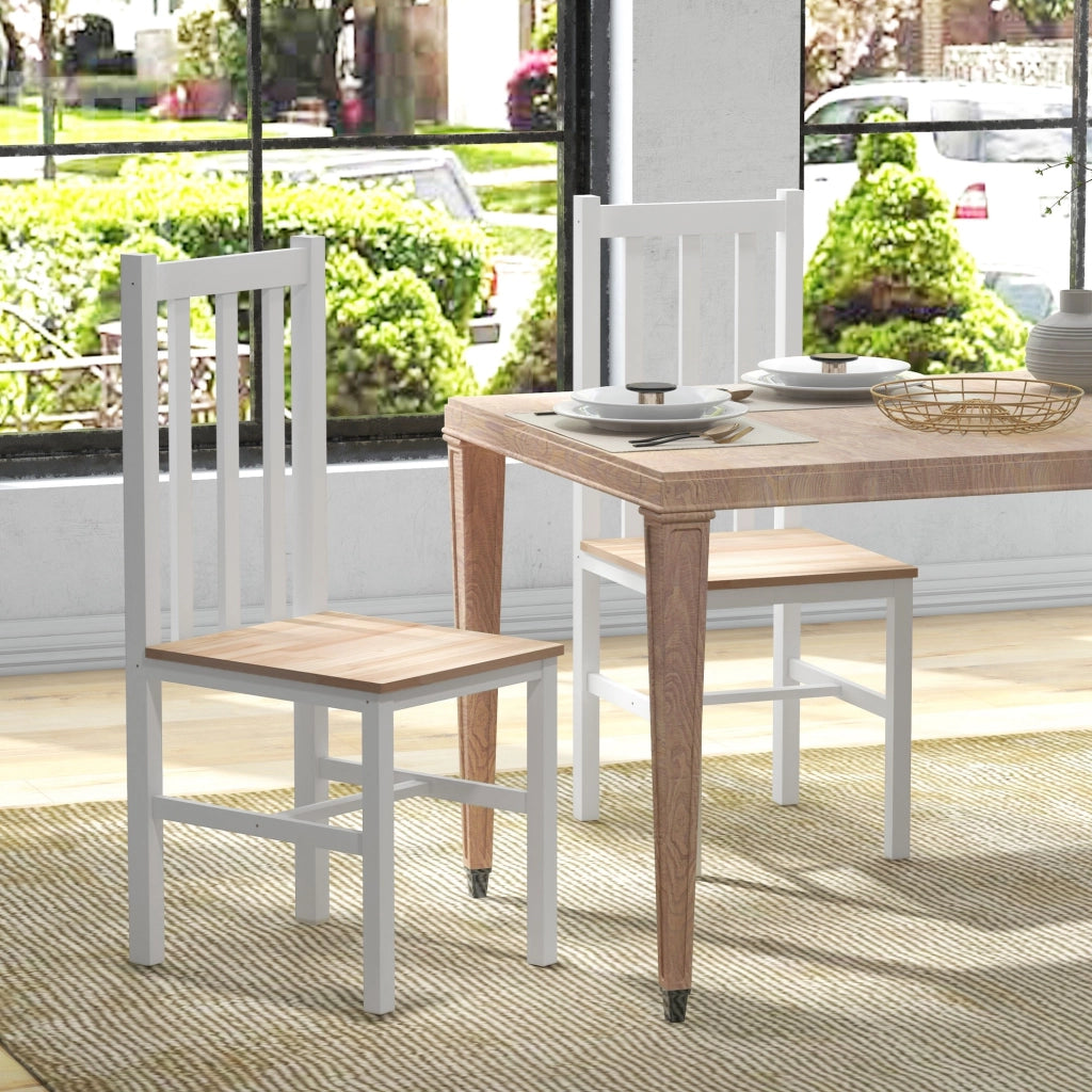 Sedia da pranzo ¨C zephmum ¨C bianco legno 38,5x47,5x99 cm