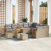 Set Divano da Giardino con cuscino 12 pcs Beige e Grigio Chiaro