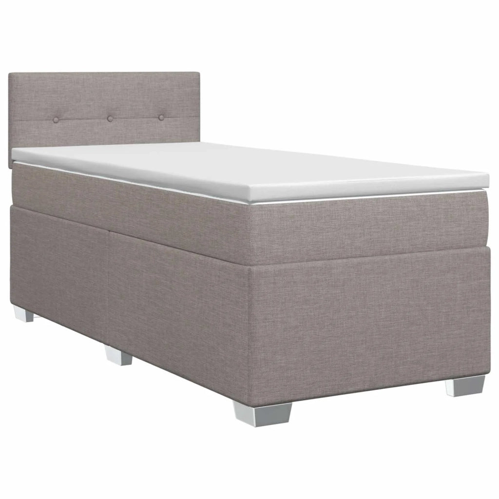 Letto box spring con materasso Tortora 90 x 200 cm Tessuto 3450394