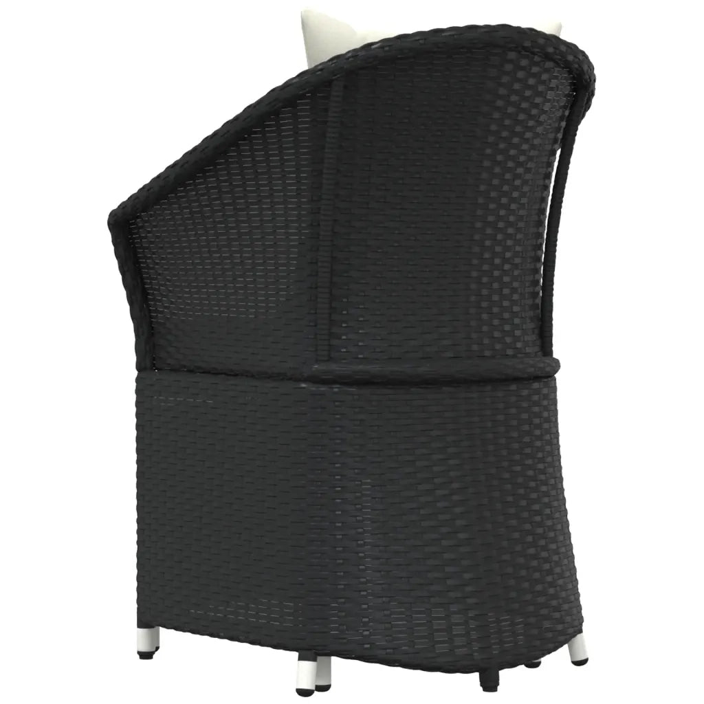Set da Giardino 2 pz con Cuscini Nero in Polyrattan cod mxl 53677
