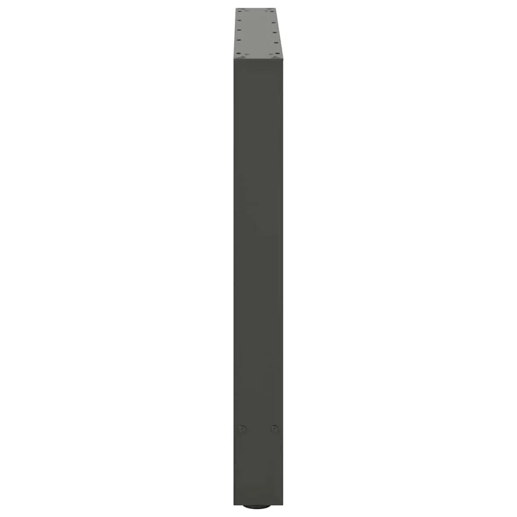 Set di 2 gambe quadrate per tavolo da pranzo 70 x 72 cm con piedini regolabili stile moderno acciaio antracite 02_0057550