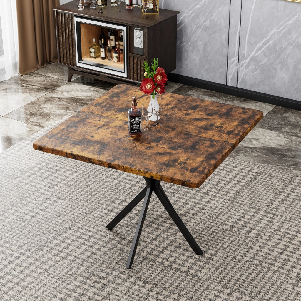 Tavolo da pranzo - quadrato - stile mid-century - per 4-6 persone - marrone - salvaspazio - per cucina e ufficio