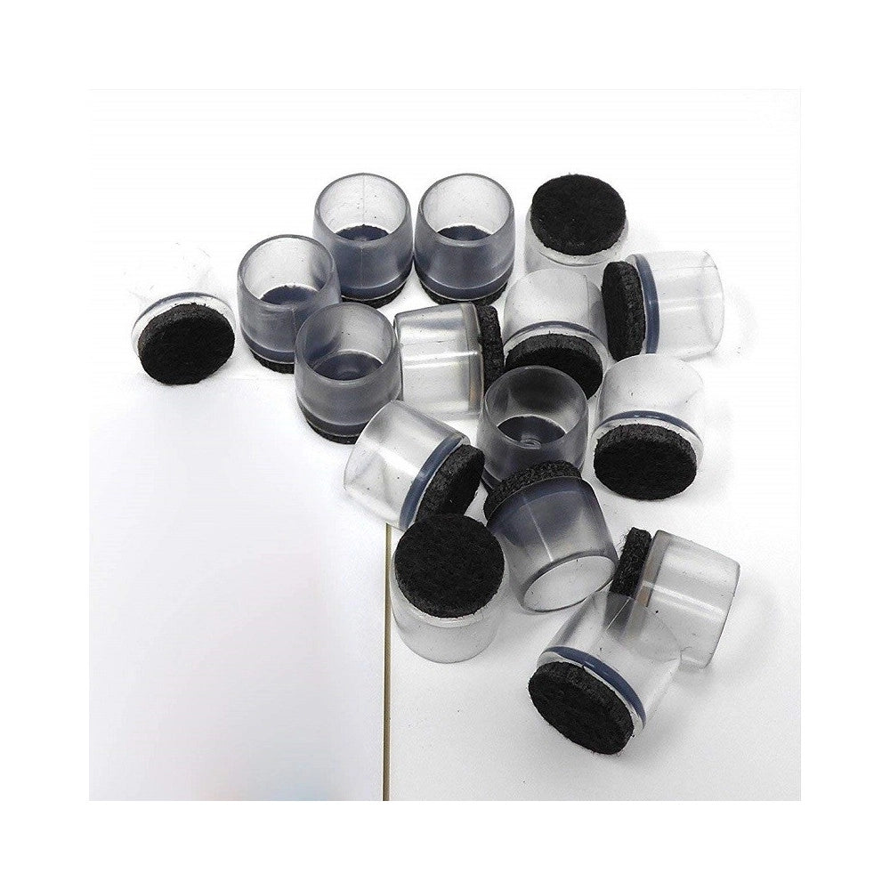 Trade Shop - 8 Tappi Gamba Sottosedie Feltrini Plastica Rotondo Antiscivolo 22-26mm Graffi -