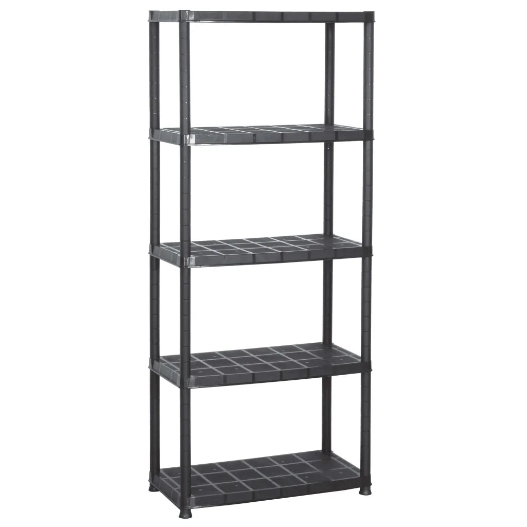 Scaffale a 5 Ripiani Nero 71x38x170 cm in Plastica CFW5945095