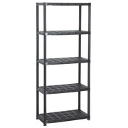 Scaffale a 5 Ripiani Nero 71x38x170 cm in Plastica CFW5945095