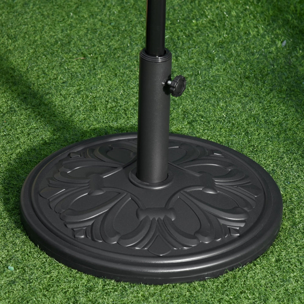 Base per Ombrellone Rotonda ?48x34 cm in Plastica da 13kg per Pali da ?35/38/48 mm, Nero