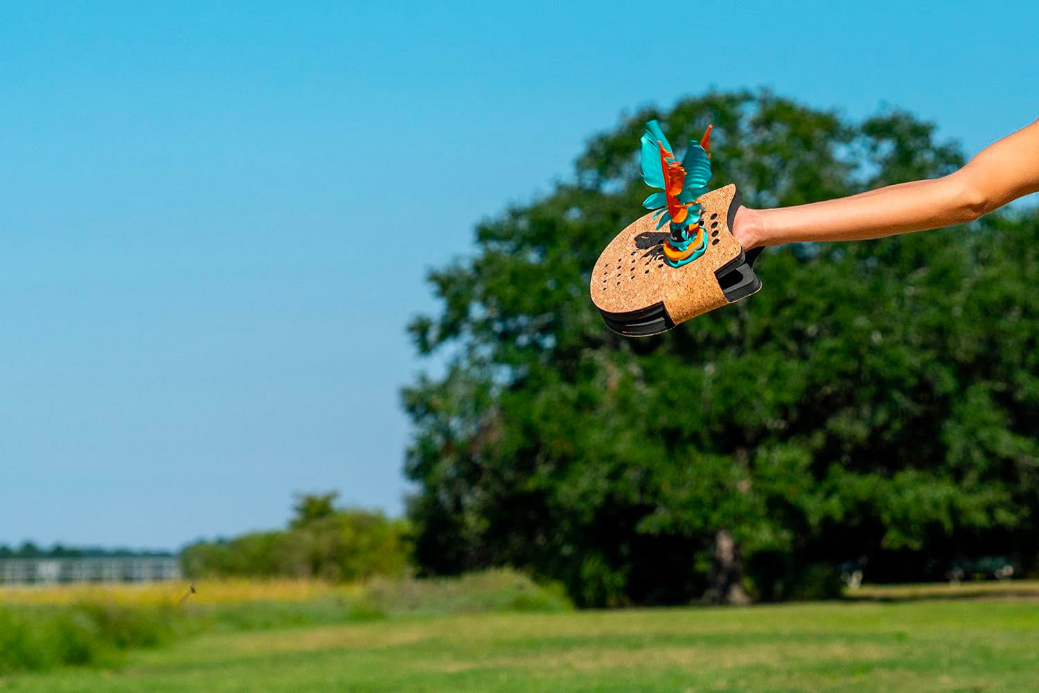 Gioco Paddle con 1 Volano e 2 Racchette in Sughero per Bambini e Adulti Waboba Voli