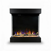 Tempo Style - Caminetto elettrico CALLIOPE Nero con cornice in legno MDF effetto fuoco reale 750 - 1.500 W