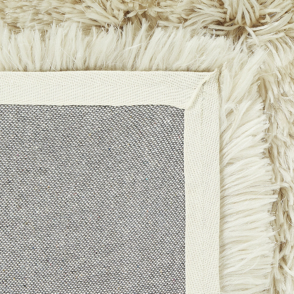 Tappeto Shaggy Tappeto a pelo lungo Solid Beige Poliestere Rettangolare 160 x 230 cm