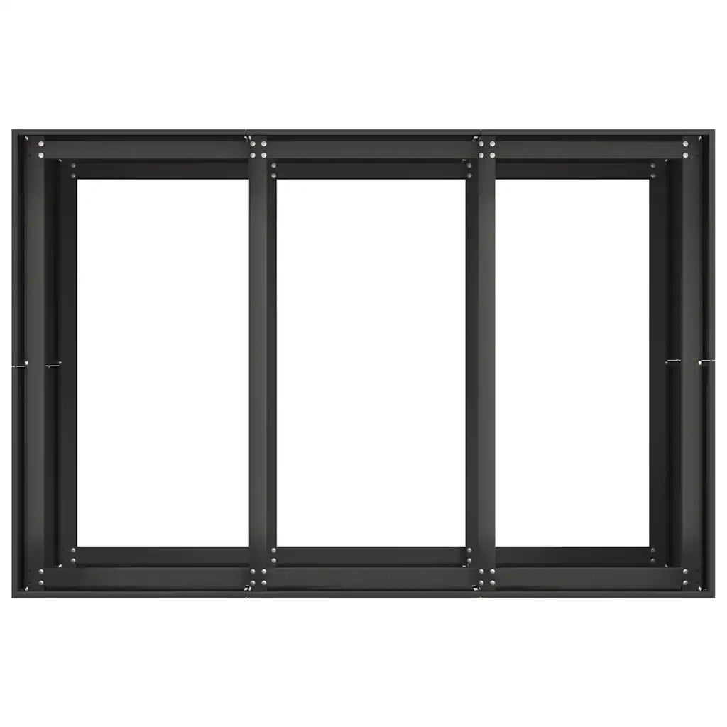 Fioriera-Vaso da Esterno-Contenitore per Piante Nera 120x80x80 cm in Acciaio