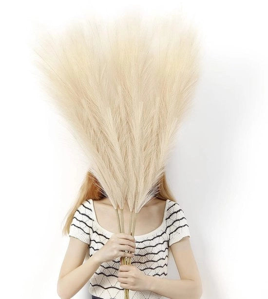 Pampas artificiale - senza manutenzione - set da 4 - beige - lana di alta qualità