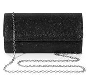 Clutch per la Sera Portamonete con Catena Rimovibile per Donne Nero 2