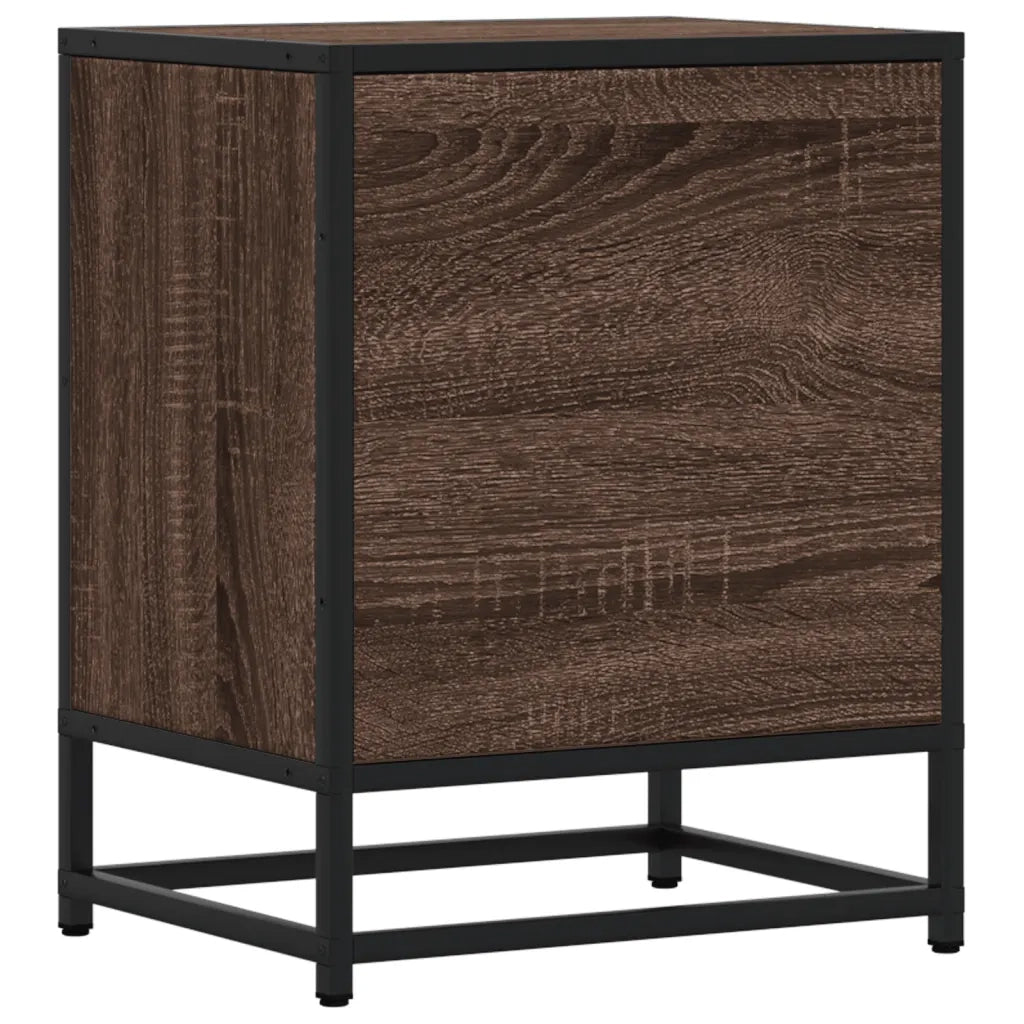 Comodino-Tavolino da notte Rovere Marrone 40x31x50 cm in Truciolato 795950