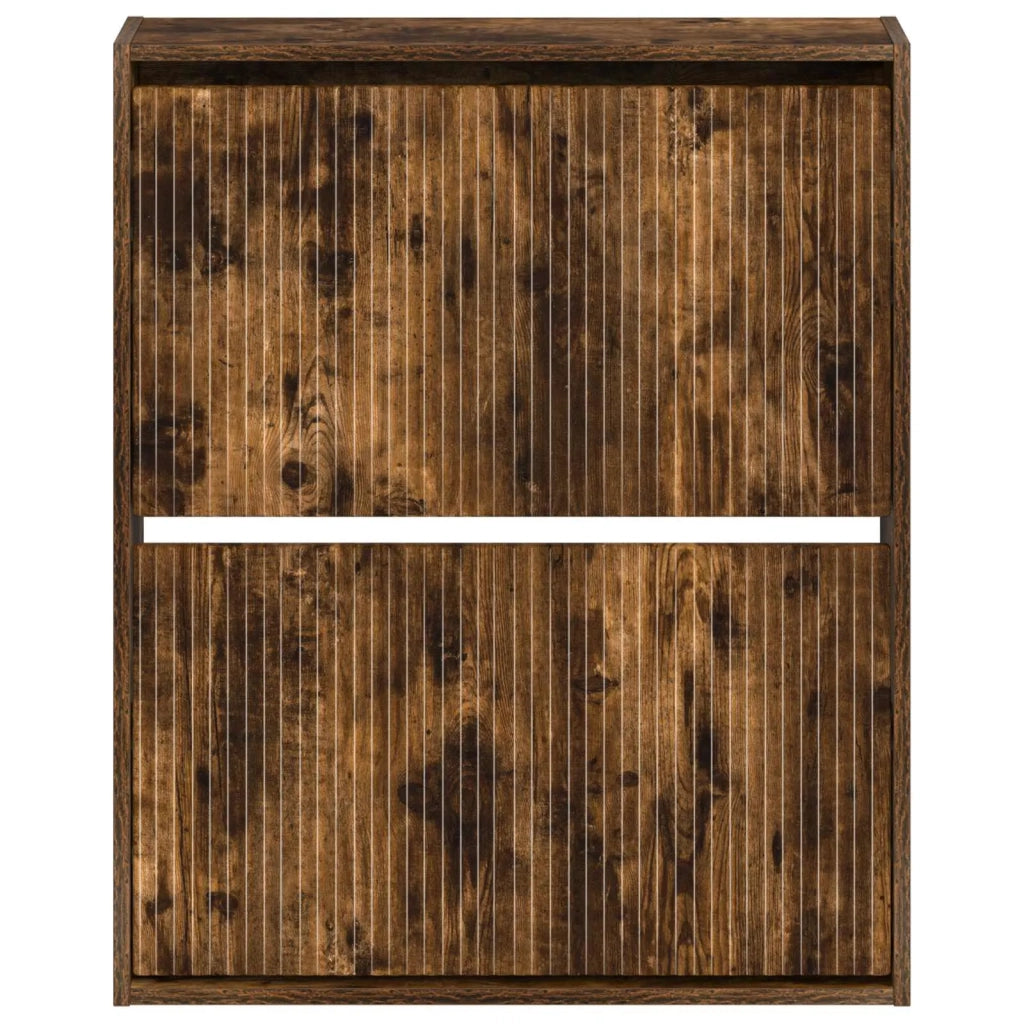 Mobiletto per Scarpe da Muro ARNHEM 71 x 17 x 86 cm Rovere Fumo 896640