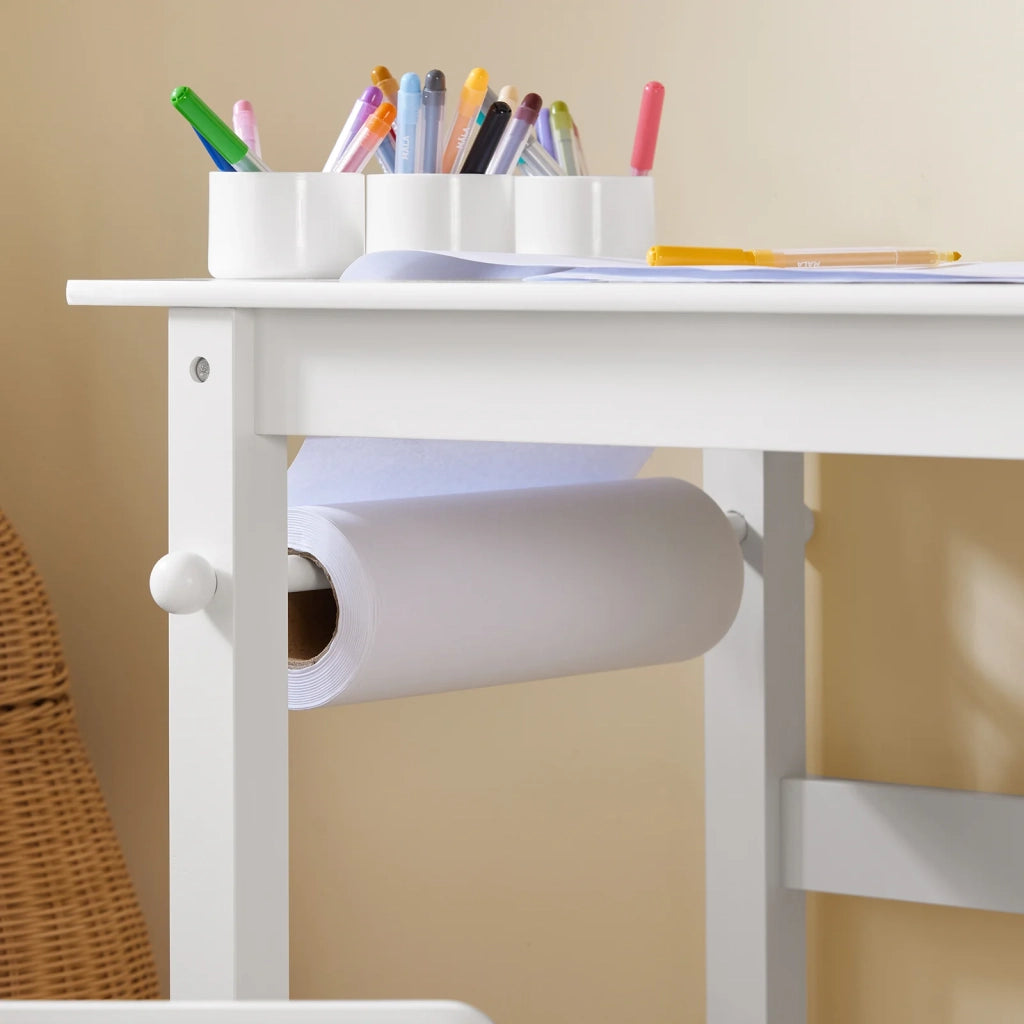 Tavolo Per Bambini Con Una Sedia Set Mobili Per Bambini Tavolo Da Dipingere Per Bambini Bianco KMB60-W