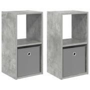 Set di 2 Comodini | Armadio da Notte | Mobiletto da notte con cassetto Grigio cemento 30,5 x 27 x 59,5 cm