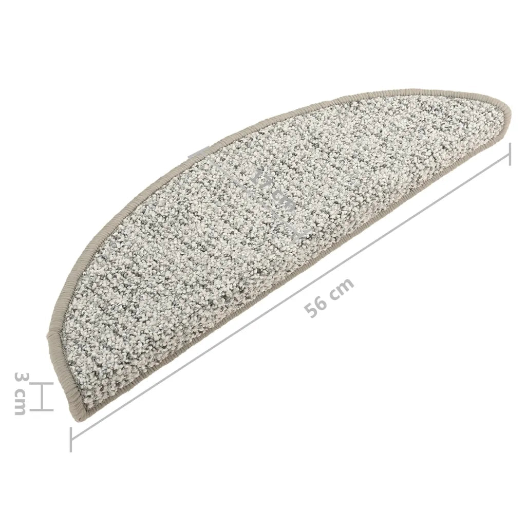 Tappetini per Scale 15 pz Grigio Chiaro 56x17x3 cm 149907