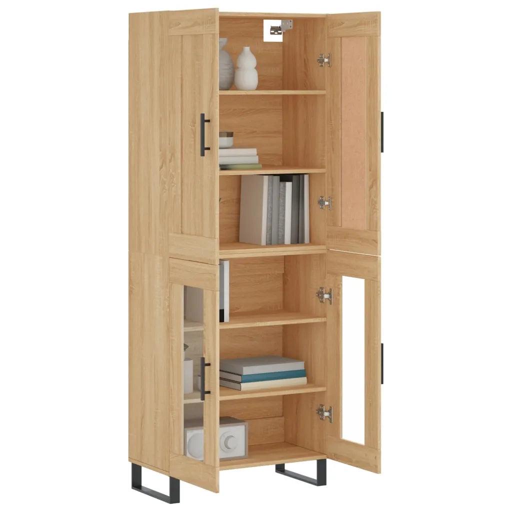 Credenza-Buffet-Armadio da cucina Rovere Sonoma 69,5x34x180 cm in Legno Multistrato 110077