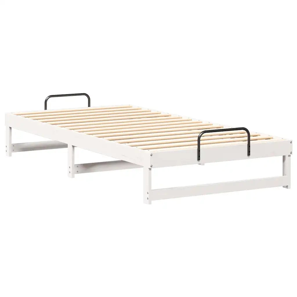 Struttura del letto Bianco 100 x 200 cm Pino massello 873143