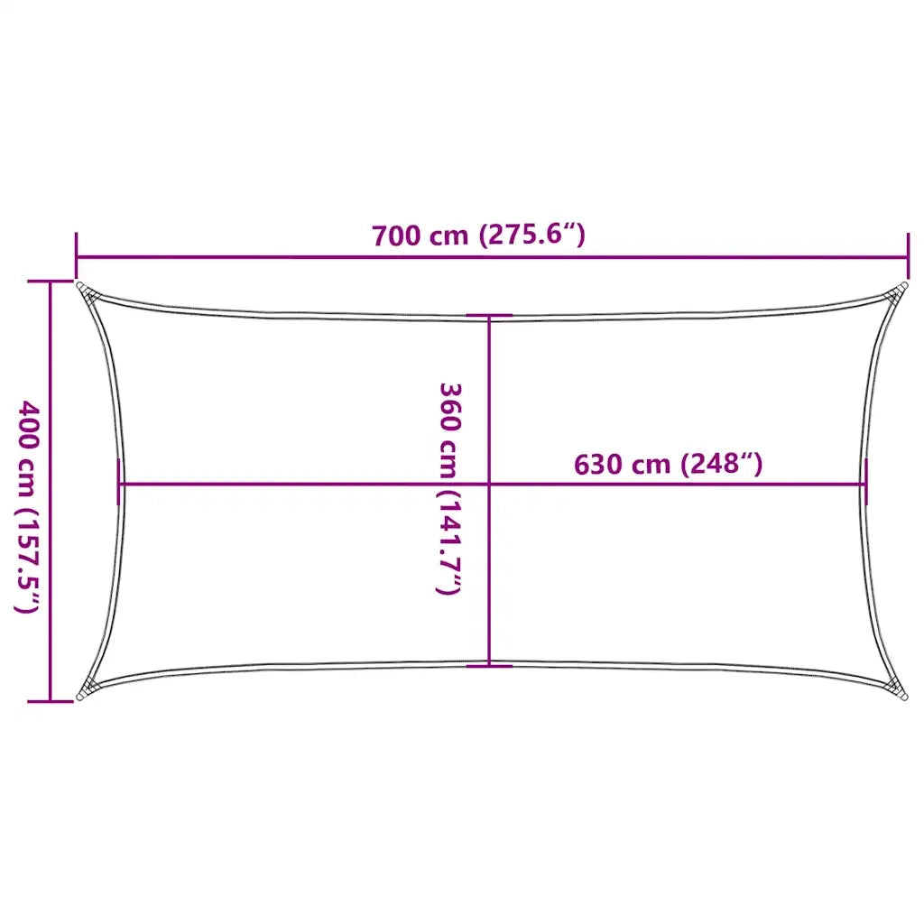 Vela Parasole 160 g/m² Antracite 4x7 m in HDPE 311080
