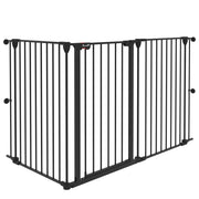 Cancelletto di Sicurezza per Animali Domestici 206x90 cm in Acciaio e Plastica Nero