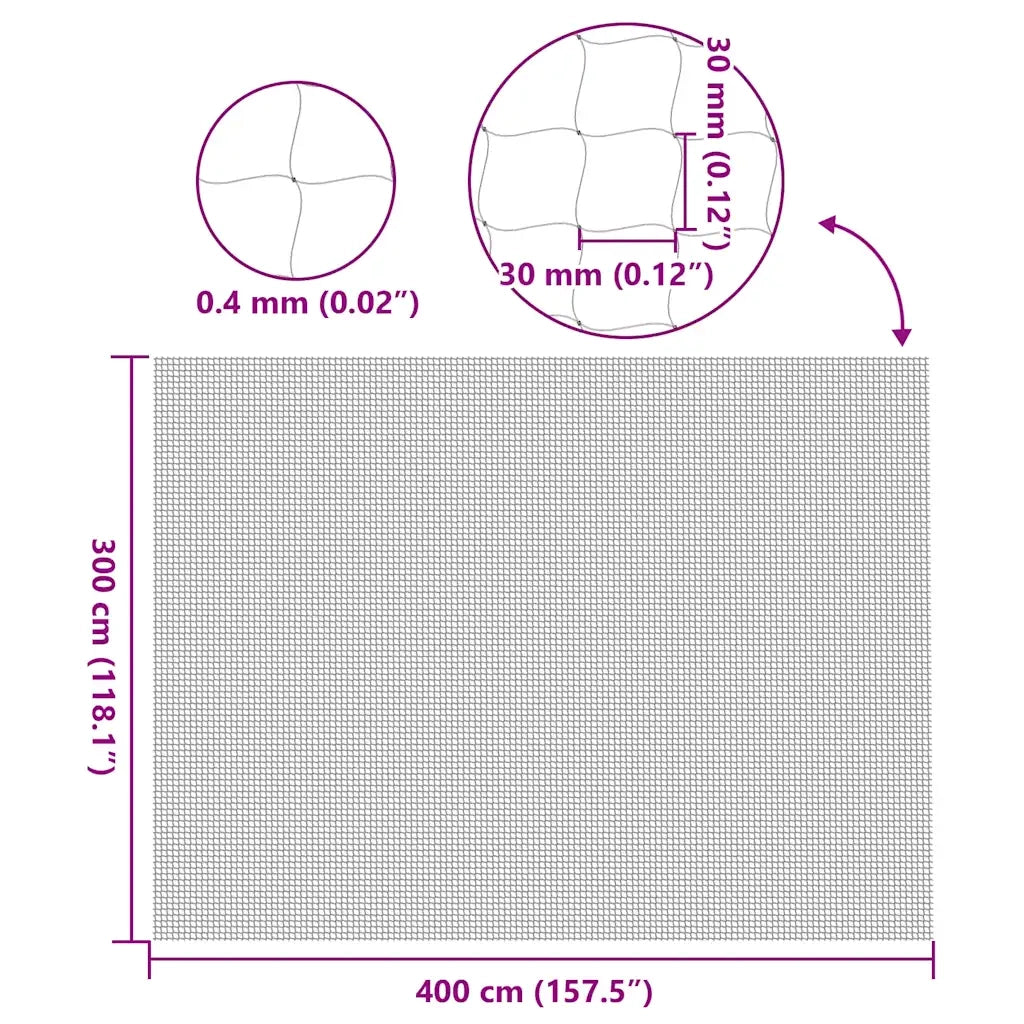 Rete per Gatti Trasparente 4x3 m in Nylon CFW2831408