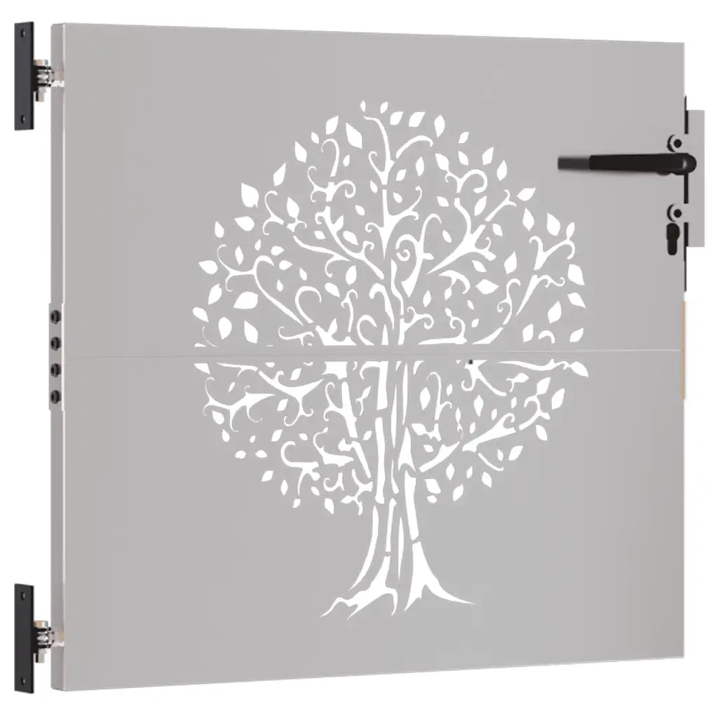 Cancello da giardino 85x75 cm in acciaio Corten con design ad albero 153208