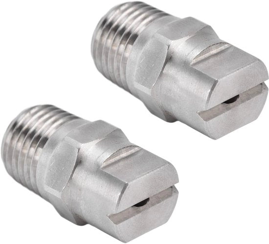 Set di supporti per getto adattabili - 2 pezzi - Acciaio inossidabile - Filo 1/4 pollice - Angolo di 65° - Getto uniforme - Bocchetta di getto