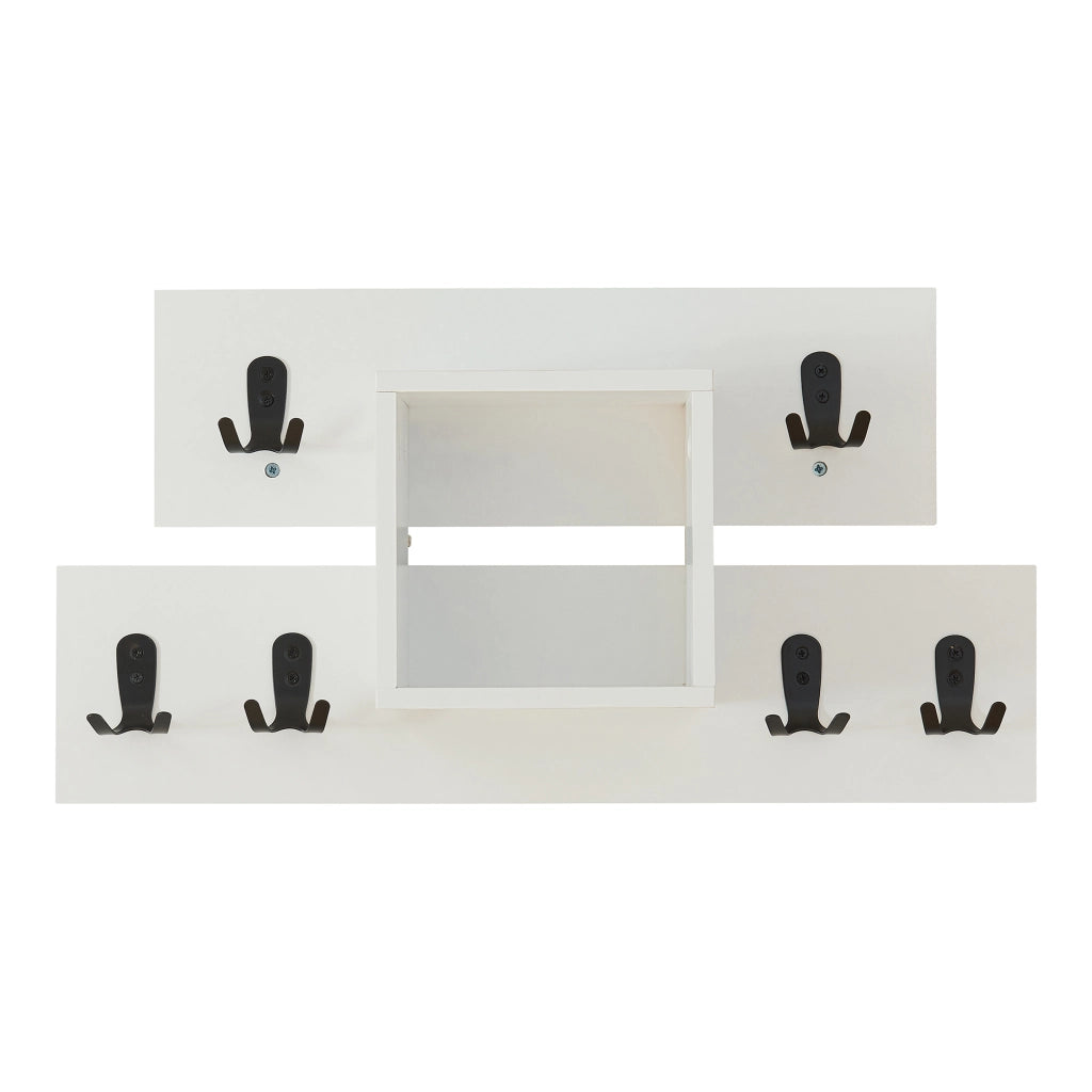Appendiabiti a Parete Vänd con Scomparto Aperto 32 x 60 x 14 cm - Bianco [en.casa]