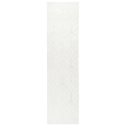 Tappeto da corridoio in pelliccia sintetica di coniglio, bianco sporco, in poliestere, 80 x 300 cm, rotondo, morbido, a pelo lungo, motivo a foglie