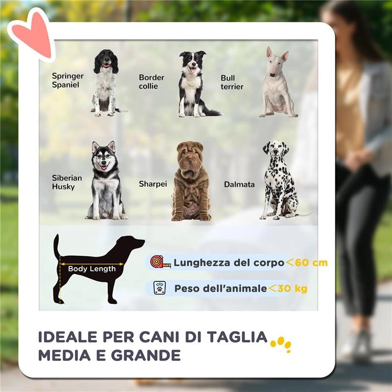 PASSEGGINO PER CANI PIEGHEVOLE CON INGRESSI A CERNIERA E FINESTRE A RETE, 112X65X100 CM, ROSSO E NERO