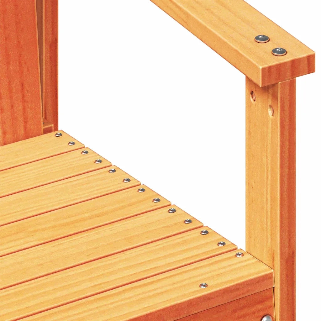 Set Salotto da Giardino 3 pz | Set di Mobili da Esterno Marrone Cera Legno Massello Pino