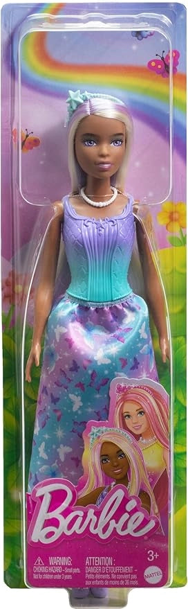 Barbie Fairytale Royal,Bambola capelli biondi e vestito viola,Mattel,Eta 3+