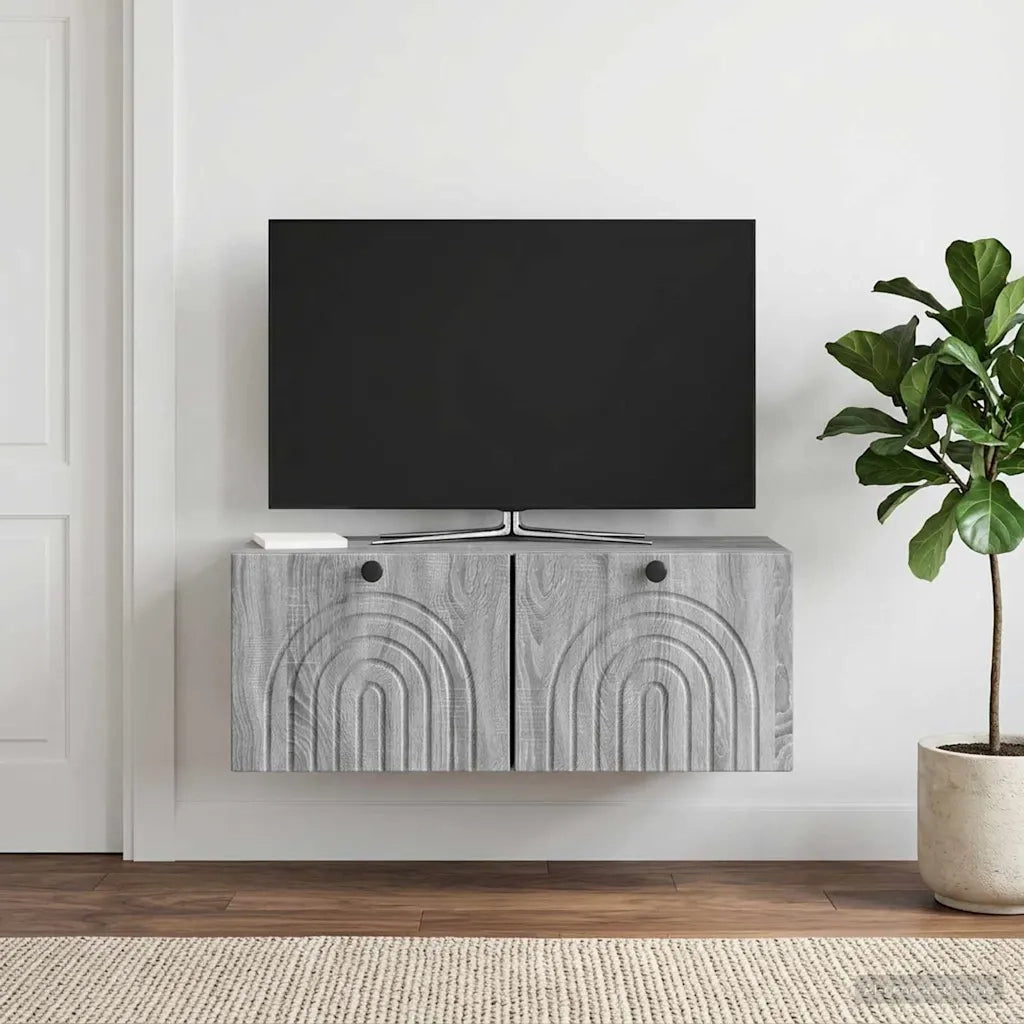 Mobile Porta TV da Muro Grigio Sonoma 78,5 x 31 x 30 cm 898211
