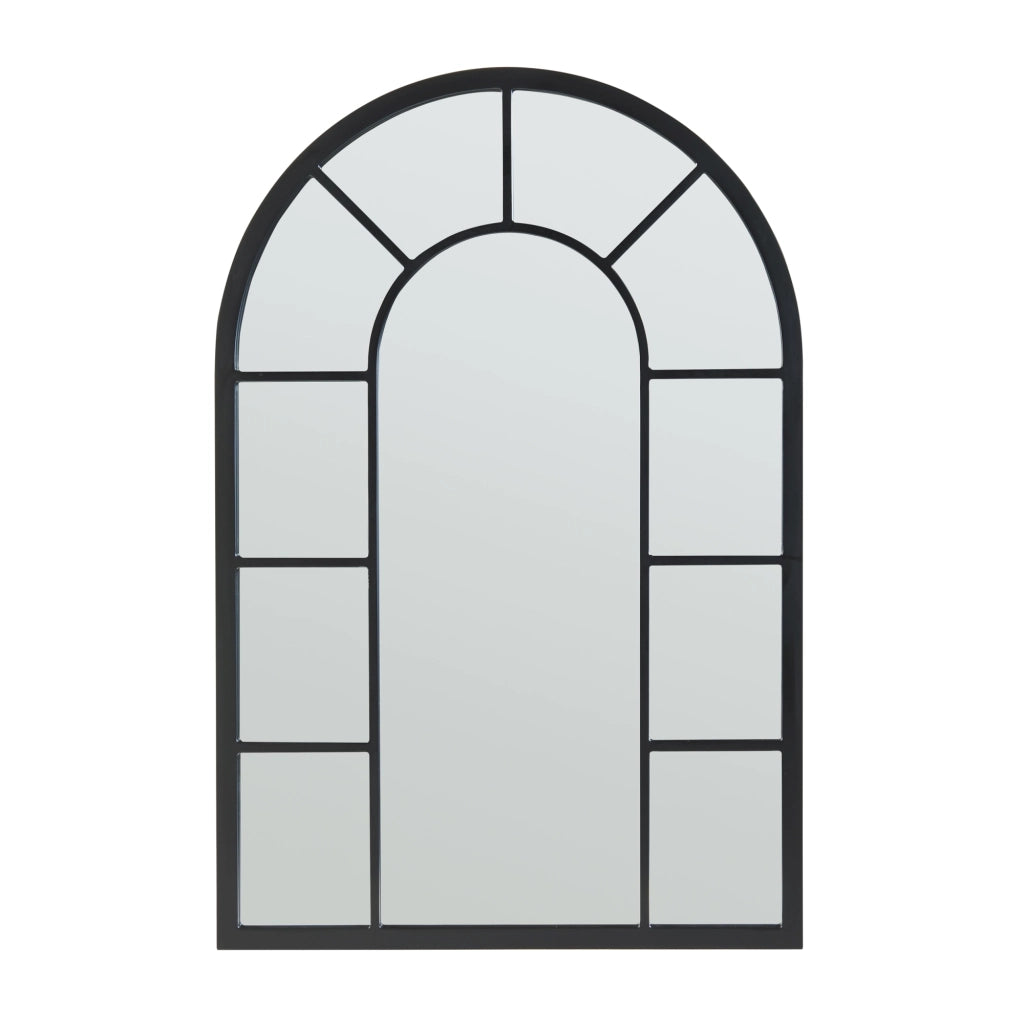 Specchio da Parete Enonkoski 90 x 60 cm Forma Arcuata Nero [en.casa]