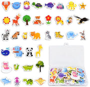 Set di magneti per frigorifero da 36 pezzi, giardino zoologico educativo in legno 3D, decorazione per bambini, magneti per frigorifero, lavagne bianche e lavagne per bambini.
