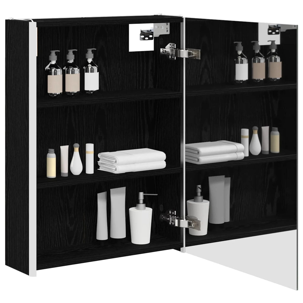 Mobiletto per specchio da bagno Rovere Nero 53,5 x 15,5 x 70 cm 889232