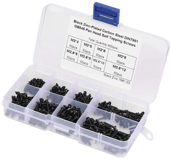 Set di viti Phillips a testa piatta - Assortimento - 400 pezzi - Viti a testa piatta per uso industriale - Prodotti di alta qualità