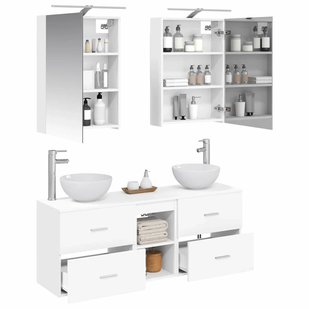 Set di Armadi da Bagno 5 pcs Bianco 50 x 14,5 x 70 cm 3406671