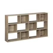 Libreria a 3 livelli con 12 scomparti, marrone naturale