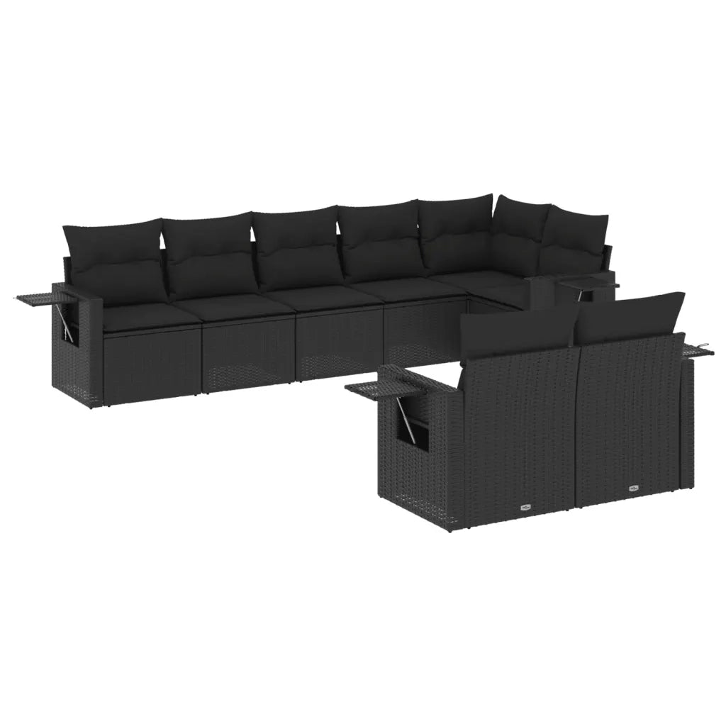 Set Divani da Giardino con Cuscini 8 pz Nero in Polyrattancod mxl 90294