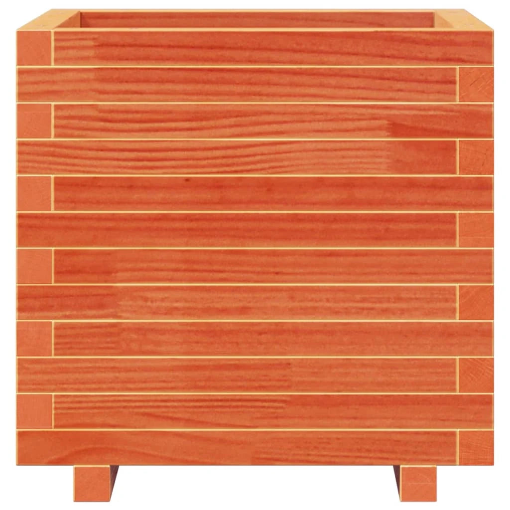 Fioriera rialzata per piante fiori patio giardino finitura a cera 50 x 50 x 49,5 cm legno di pino massiccio marrone 02_0038461