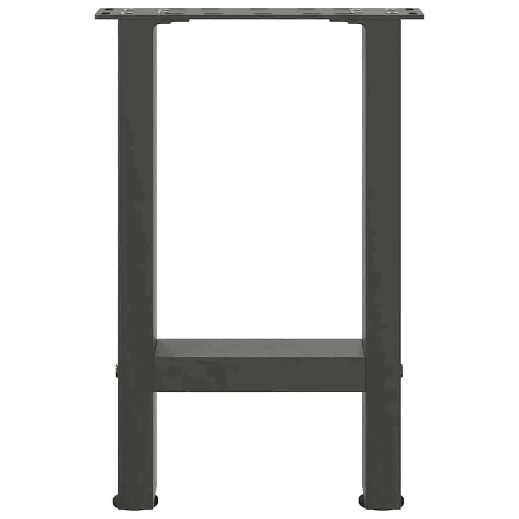 Set di 2 gambe quadrate regolabili per tavolino da caffè 28 x 43 cm in acciaio antracite 02_0057514