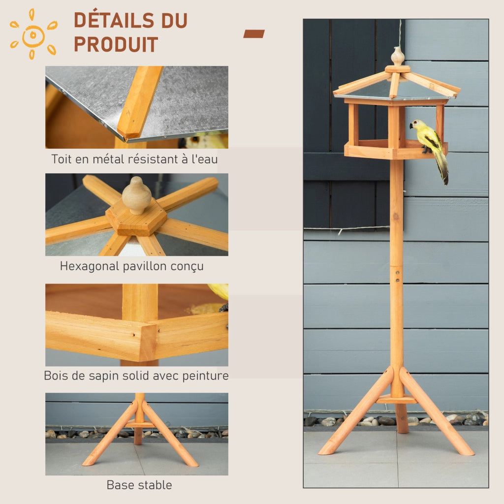 Mangiatoia per Uccelli con Piedistallo ¨C zephmum ¨C Legno 113 cm